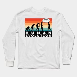 Retro Human Evolution Long Sleeve T-Shirt